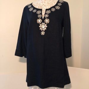 J.Crew Linen Embroidered Tunic